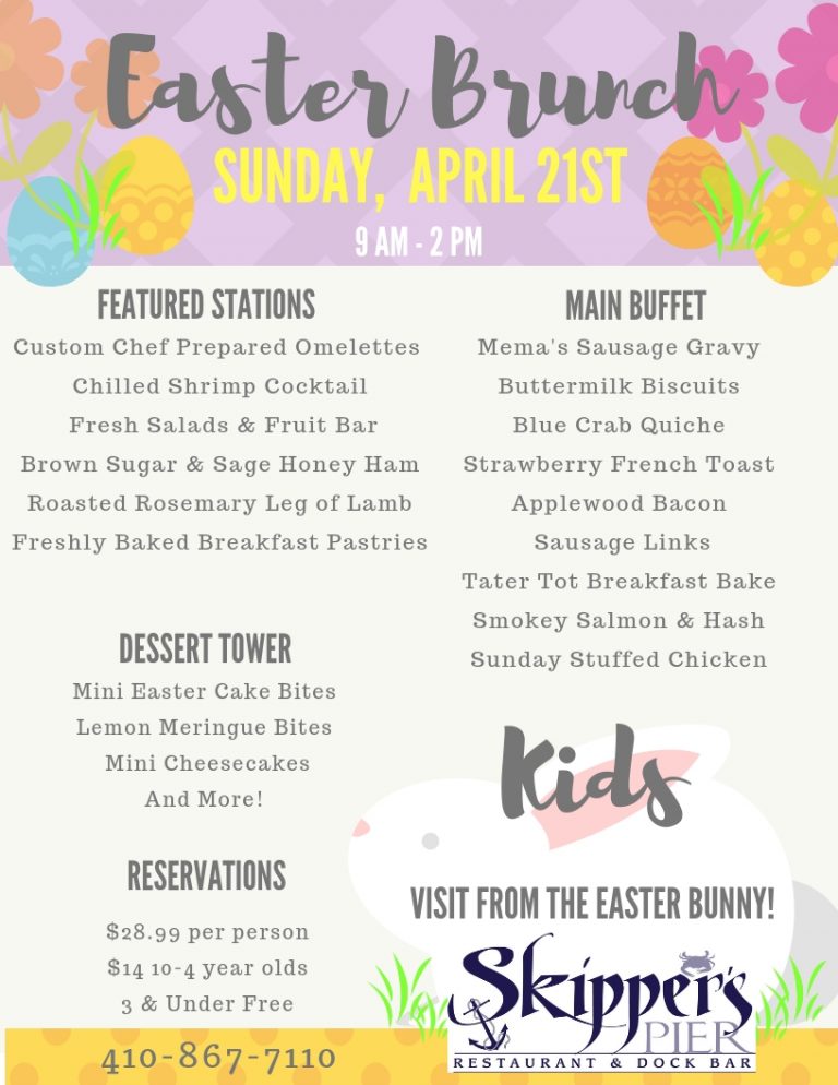 Easter Sunday Brunch – Skipper's Pier Waterfront Restaurant, Deale ...